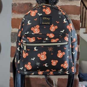 Loungefly Disney Mickey Halloween Backpack - Black and Orange